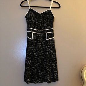 Black and Cream Polkadot Dress
